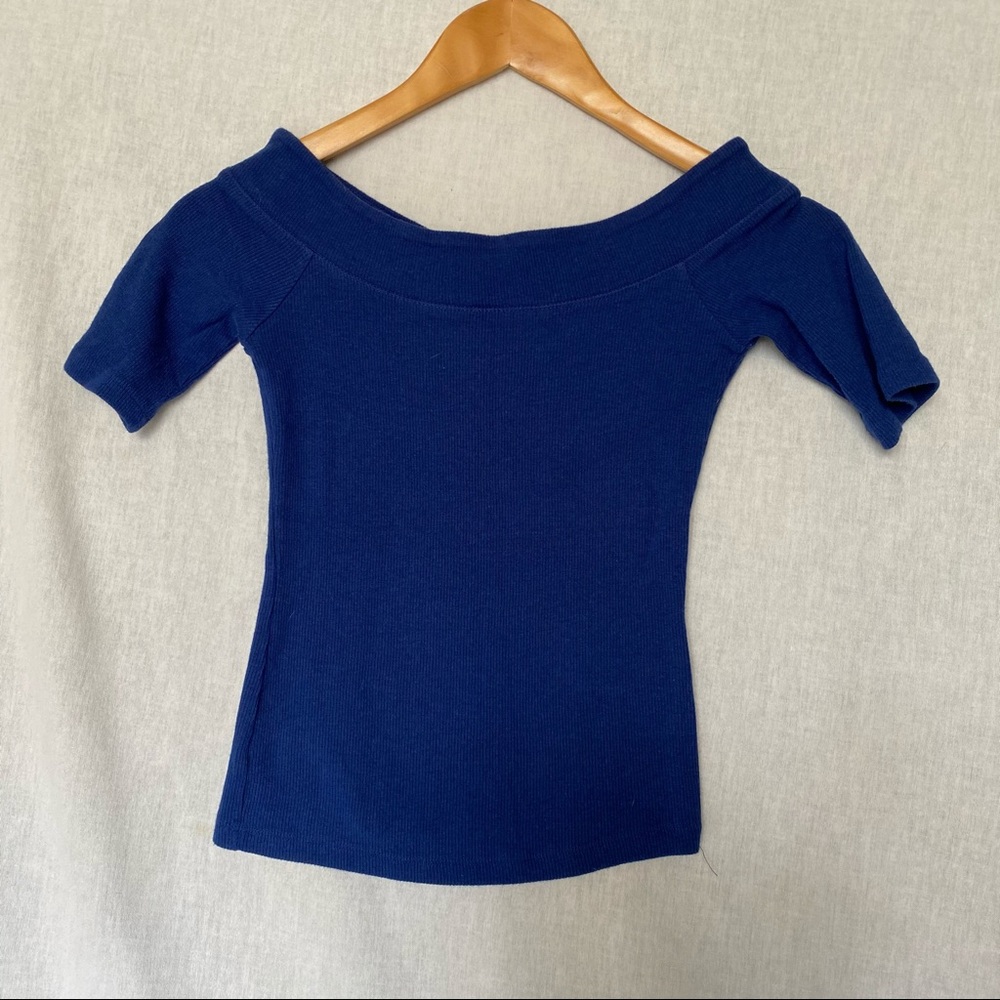 Blue off the shoulder top